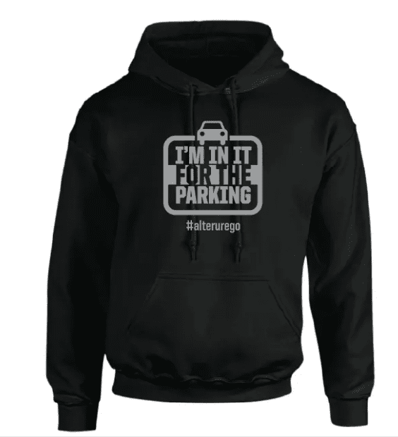 I am In It For The Parking black color hoodie