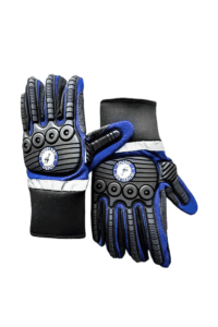 Blue Para Gloves on a white background