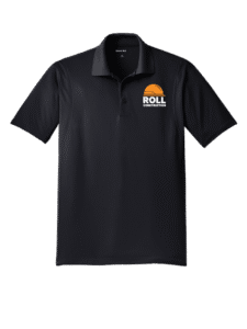 Roll Moisture wicking black polo