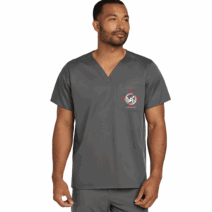 Mens Gray Wink Scrub Top
