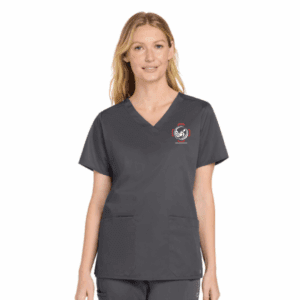Womens Gray Wink Scrub Top